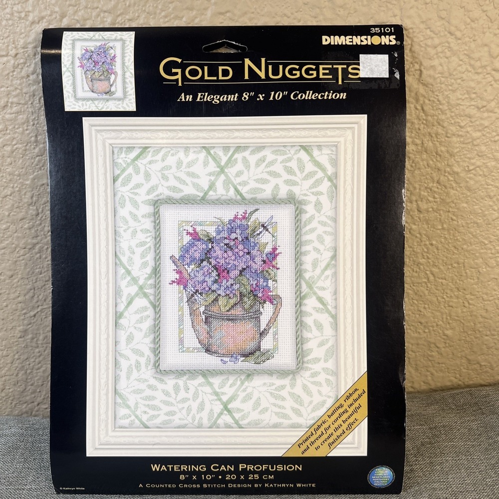 2002 Dimensions Gold Nuggets #35101 Counted Cross Stitch Flowering Watering Can